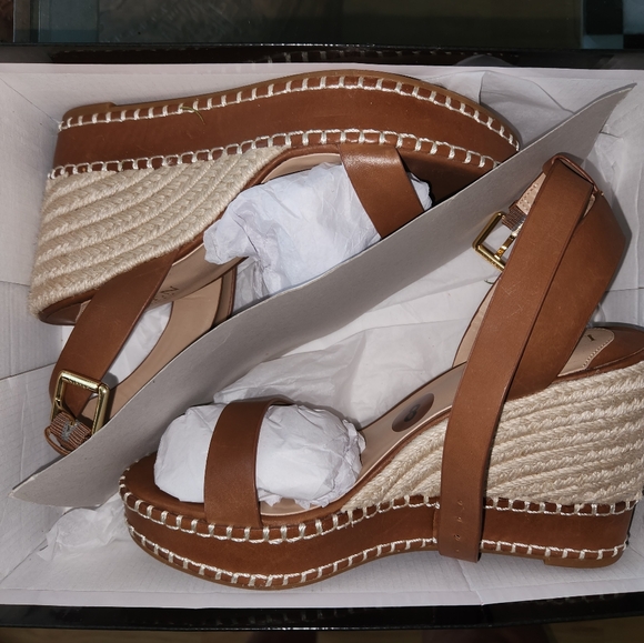 Lauren Ralph Lauren Shoes - NEW RALPH LAUREN SANDALS SIZE 8. BROWN LEATHER.  WEDGES. Espadrille